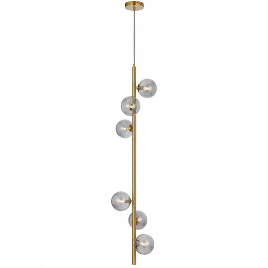 ELSON 6 Pendant Light - Antique Gold/Smoke