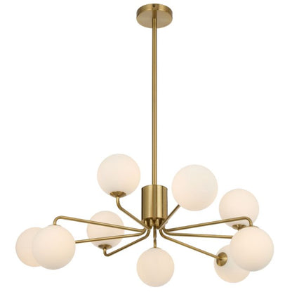 FELTON 9 Pendant Light - Antique Gold/Opal Matt