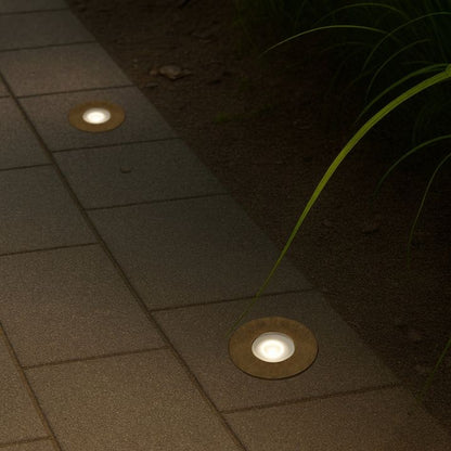 HALON 24V Brass Exterior LED Inground Light - Natural Brass