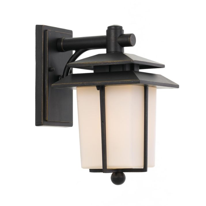 SILVAN Exterior Wall Light - Black/Opal