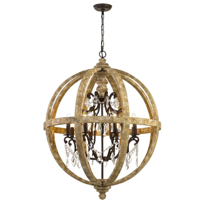 FLORIN 8 Pendant Light - Wood