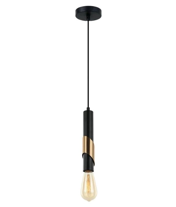 GOLDA: Interior Tube Pendant Lights - Diagonal Antique Brass plate