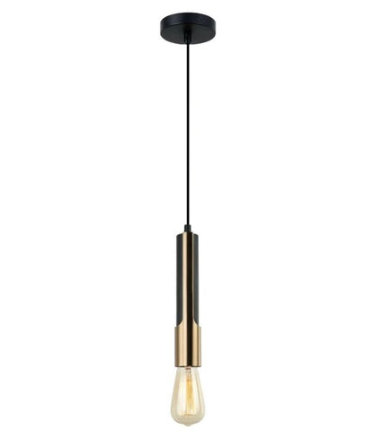 GOLDA: Interior Tube Pendant Lights - Vertical Antique Brass plate
