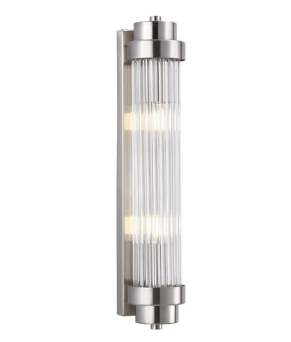 VARILLAS: Interior Up/Down Clear Glass Rod Wall Light - Satin Chrome