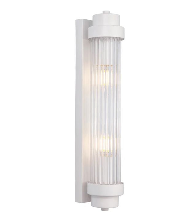 VARILLAS: Interior Up/Down Clear Glass Rod Wall Light - White