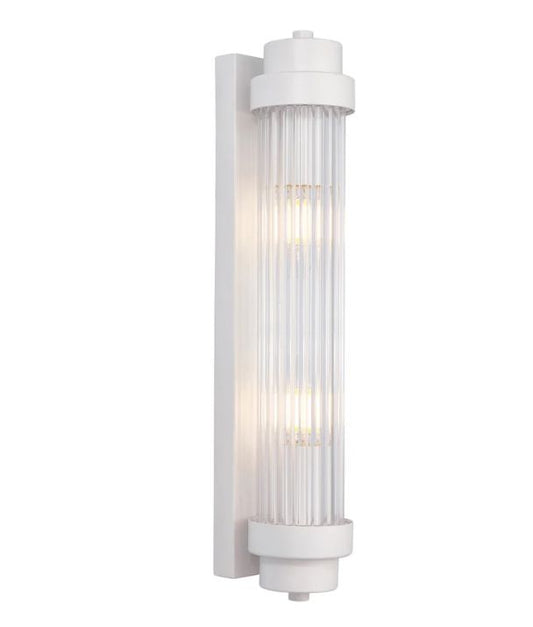 VARILLAS: Interior Up/Down Clear Glass Rod Wall Light - White