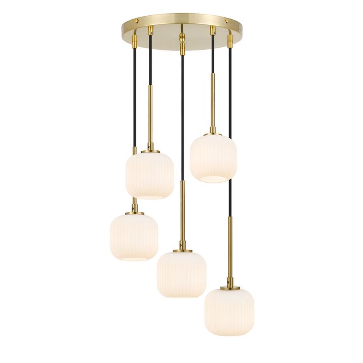 BOBO 5 Pendant Light - Antique Gold / Opal Matt