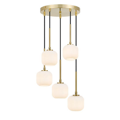 BOBO 5 Pendant Light - Antique Gold / Opal Matt