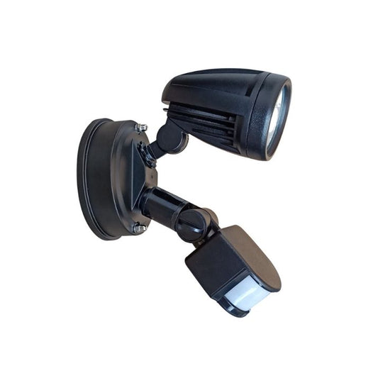 ILLUME Single Exterior LED Spotlight with Sensor- Black