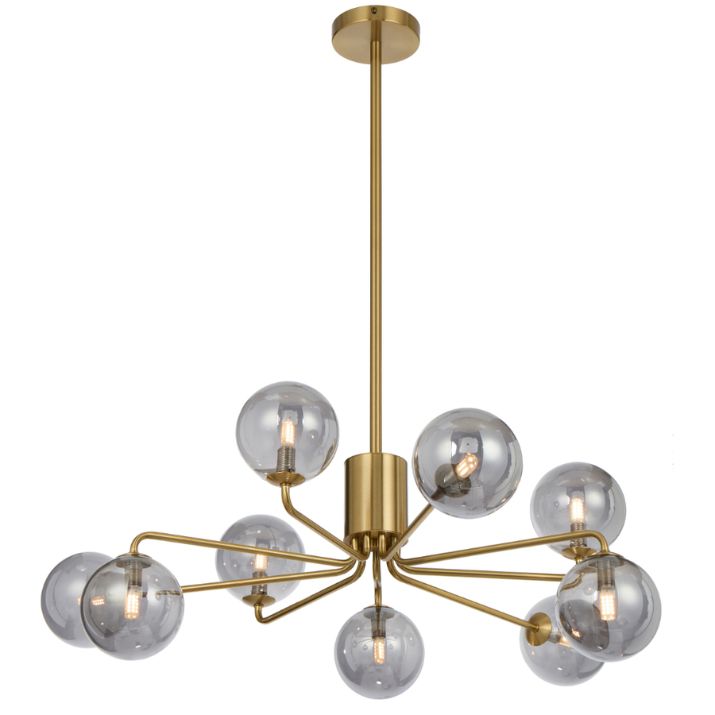 FELTON 9 Pendant Light - Antique Gold/Smoke