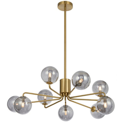 FELTON 9 Pendant Light - Antique Gold/Smoke