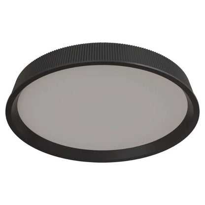 Calibo Kinglet Round 450mm Fluted LED Flush Mount Ceiling Light - Black