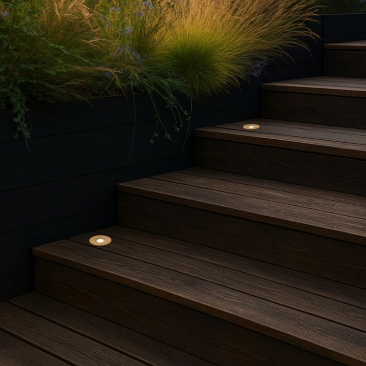 HALON 24V Brass Exterior LED Inground Light - Natural Brass