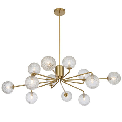 FELTON 12 Pendant Light - Antique Gold/Clear Prism