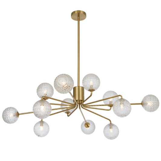 FELTON 12 Pendant Light - Antique Gold/Clear Prism