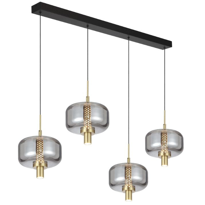 Volen 4 Bar Pendant Light - Black | Smoke
