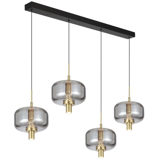 Volen 4 Bar Pendant Light - Black | Smoke