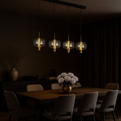 Volen 4 Bar Pendant Light - Black | Smoke