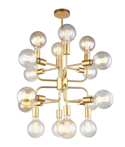 HEXADE: Interior Modern Abstract 16 Lamps Pendant Light - Matte Gold