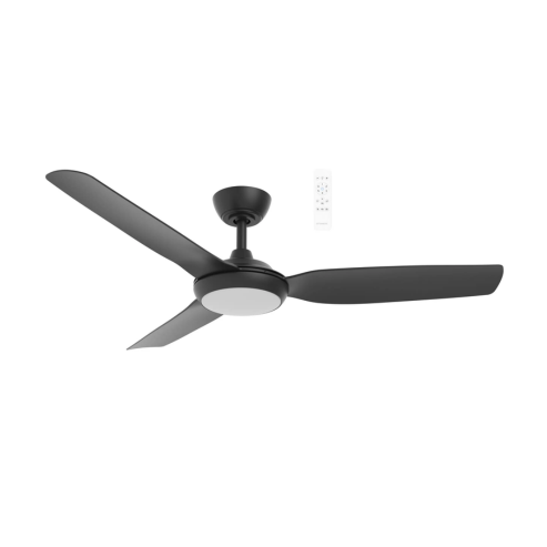 Viper DC 52″ 3 Matt Black Blade Smart Ceiling Fan With WIFI Remote Control + LED Light