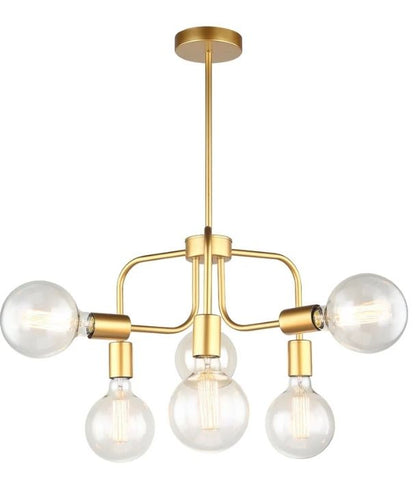 HEXA: Interior Modern Abstract 6 Lamps Pendant Lights - Matte Gold