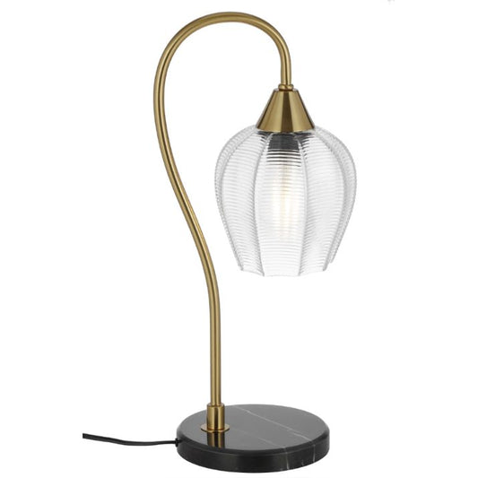 AZALEA Table Lamp - Black Marble/Antique Gold