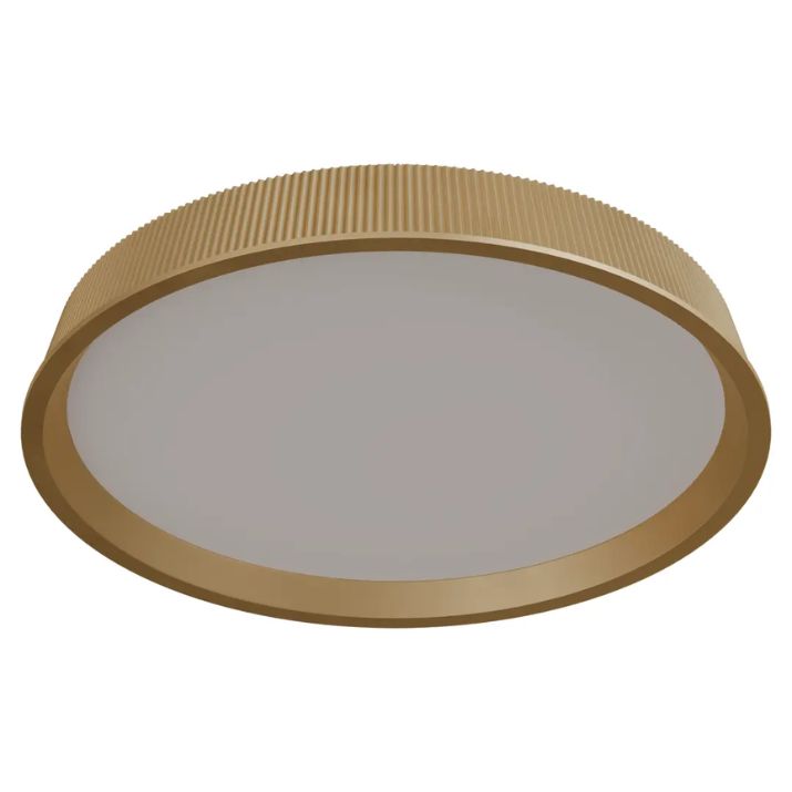 Calibo Kinglet Round 450mm Fluted LED Flush Mount Ceiling Light - Gold