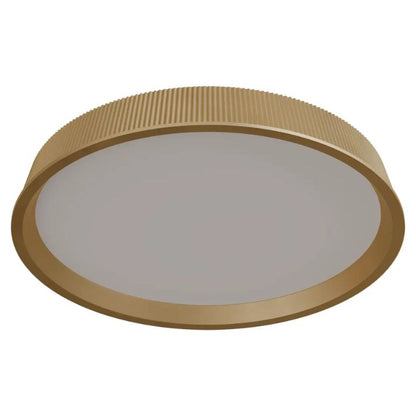 Calibo Kinglet Round 450mm Fluted LED Flush Mount Ceiling Light - Gold