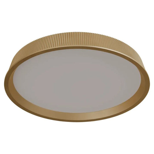 Calibo Kinglet Round 450mm Fluted LED Flush Mount Ceiling Light - Gold