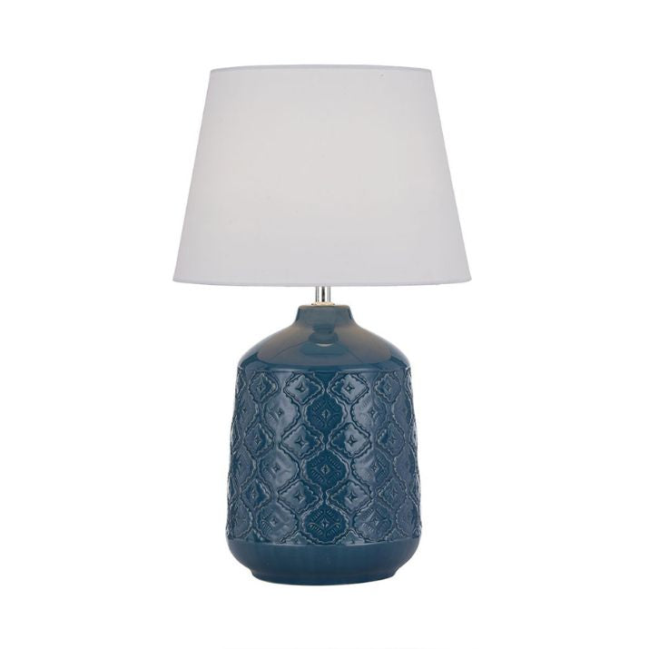 BACI CERAMIC Table Lamp - Blue/White