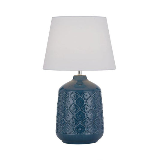 BACI CERAMIC Table Lamp - Blue/White