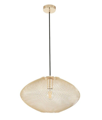 GOLPE: Modern Interior Large Oval Stainless Steel Pendant Light - Champagne Gold