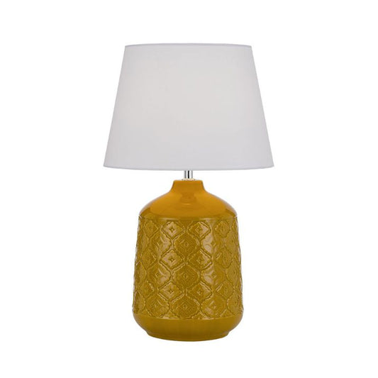 BACI CERAMIC Table Lamp - Butterscotch/White