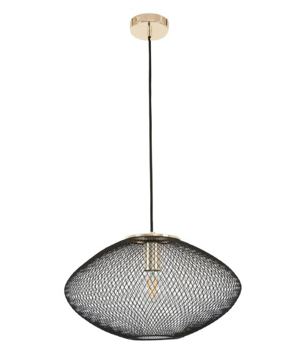 GOLPE: Modern Interior Large Oval Stainless Steel Pendant Light - Black