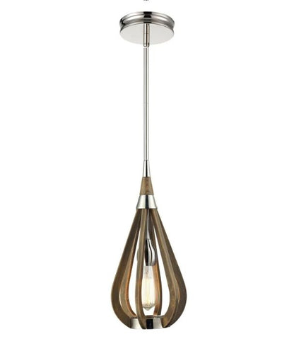 BONITO: Rustic Small Taupe Tear Drop Pendant Light