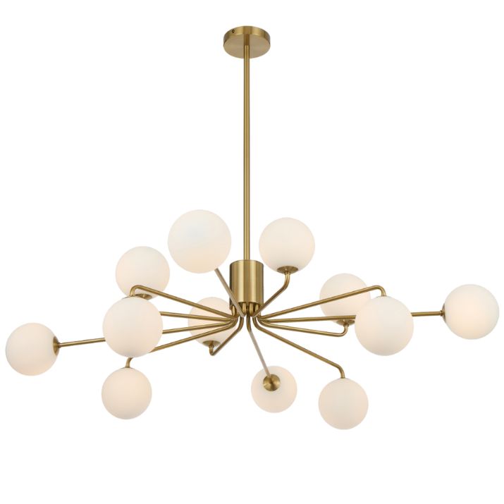 FELTON 12 Pendant Light - Antique Gold/Opal Matt
