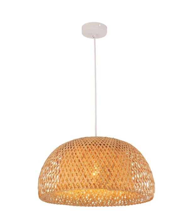 CANASTA: Bohemian Interior Natural Bamboo Finish Pendant Light - Small