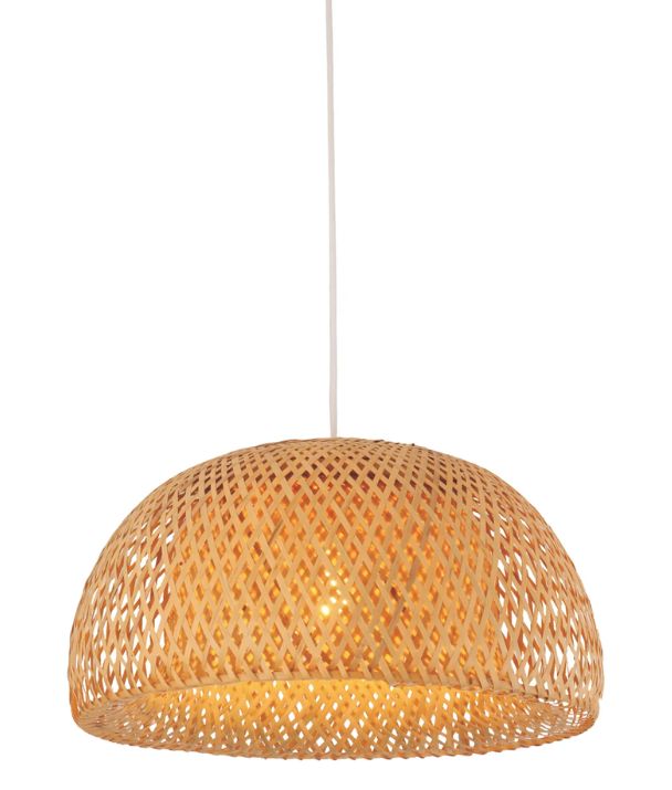 CANASTA: Bohemian Interior Natural Bamboo Finish Pendant Light - Large