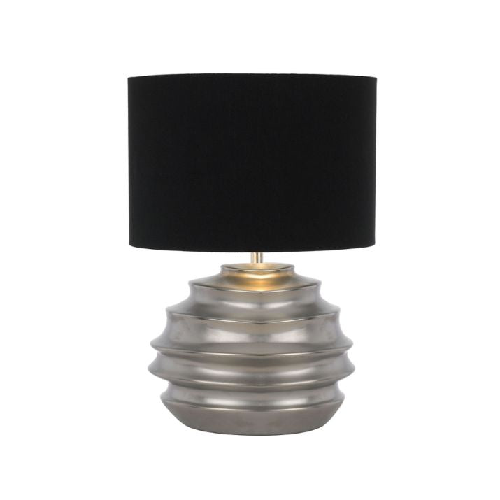 ARAS Ceramic Table Lamp - Silver/Black