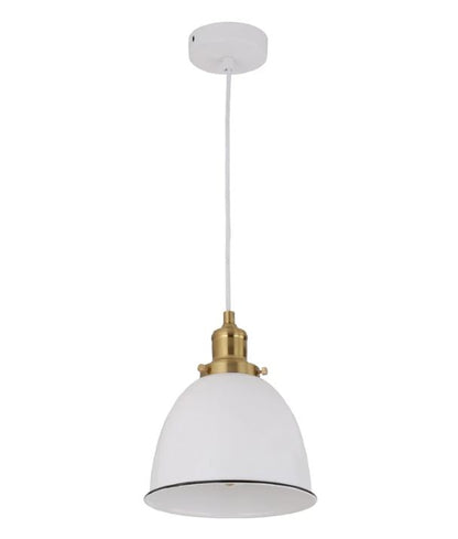 CEREMA: Interior White with Antique Brass & Black Highlight Ellipse Pendant Light