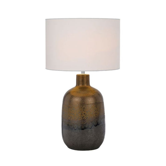 ARTHUR Ceramic Table Lamp - Rust/White