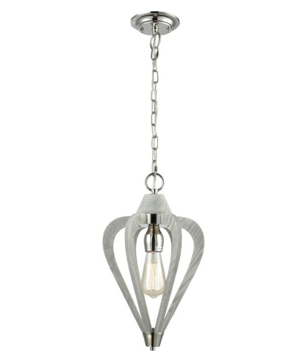 SENORITA: Rustic Small Winter Moss Wood Pendant Light