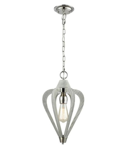 SENORITA: Rustic Small Winter Moss Wood Pendant Light