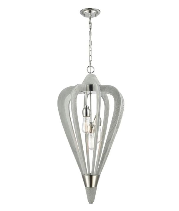 SENORITA2: Rustic Medium Winter Moss Wood Pendant Lights