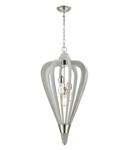 SENORITA2: Rustic Medium Winter Moss Wood Pendant Lights