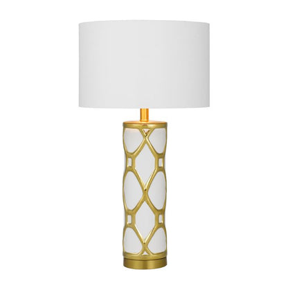VILMA CERAMIC Table Lamp - Antique Gold/White