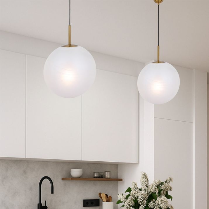 Bally 16 Pendant Light - Nickel / Opal Matt