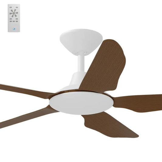Calibo Storm 42" (1070mm) 5 Blade Indoor/Outdoor DC Ceiling Fan & Remote - White & Koa