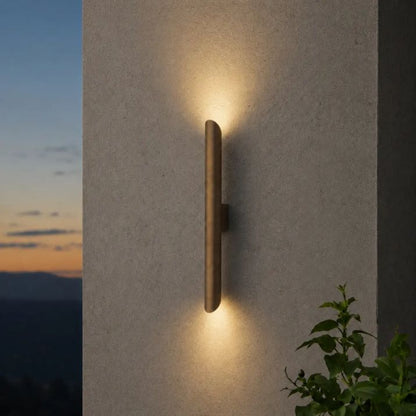 Penros Twin Exterior Wall Light - Antique Brass