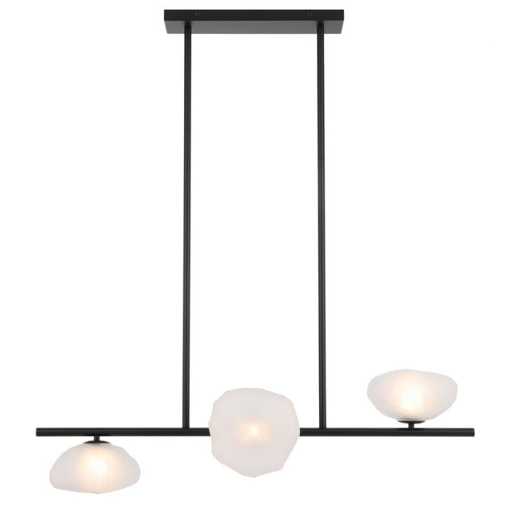 ZECCA 3 Linear Pendant Light - Black/Frost